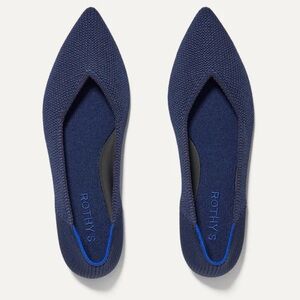 Size 12 women’s Rothy’s flats navy blue excellent condition (worn once) w/ box